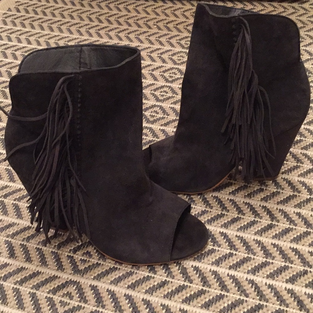 Dolce Vita Fringe Open Toe Booties